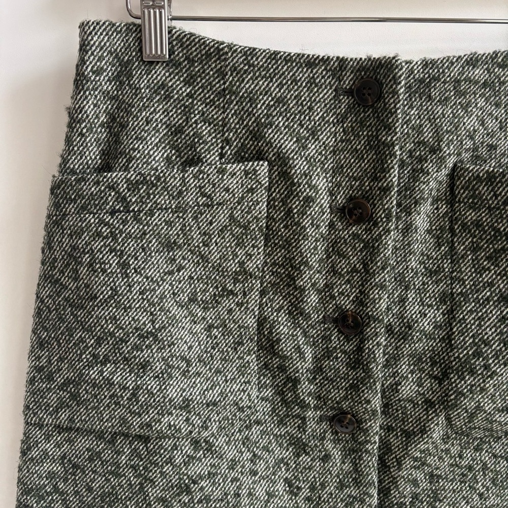 Madewell Herringbone Wool Button-Front Mini Skirt… - image 4